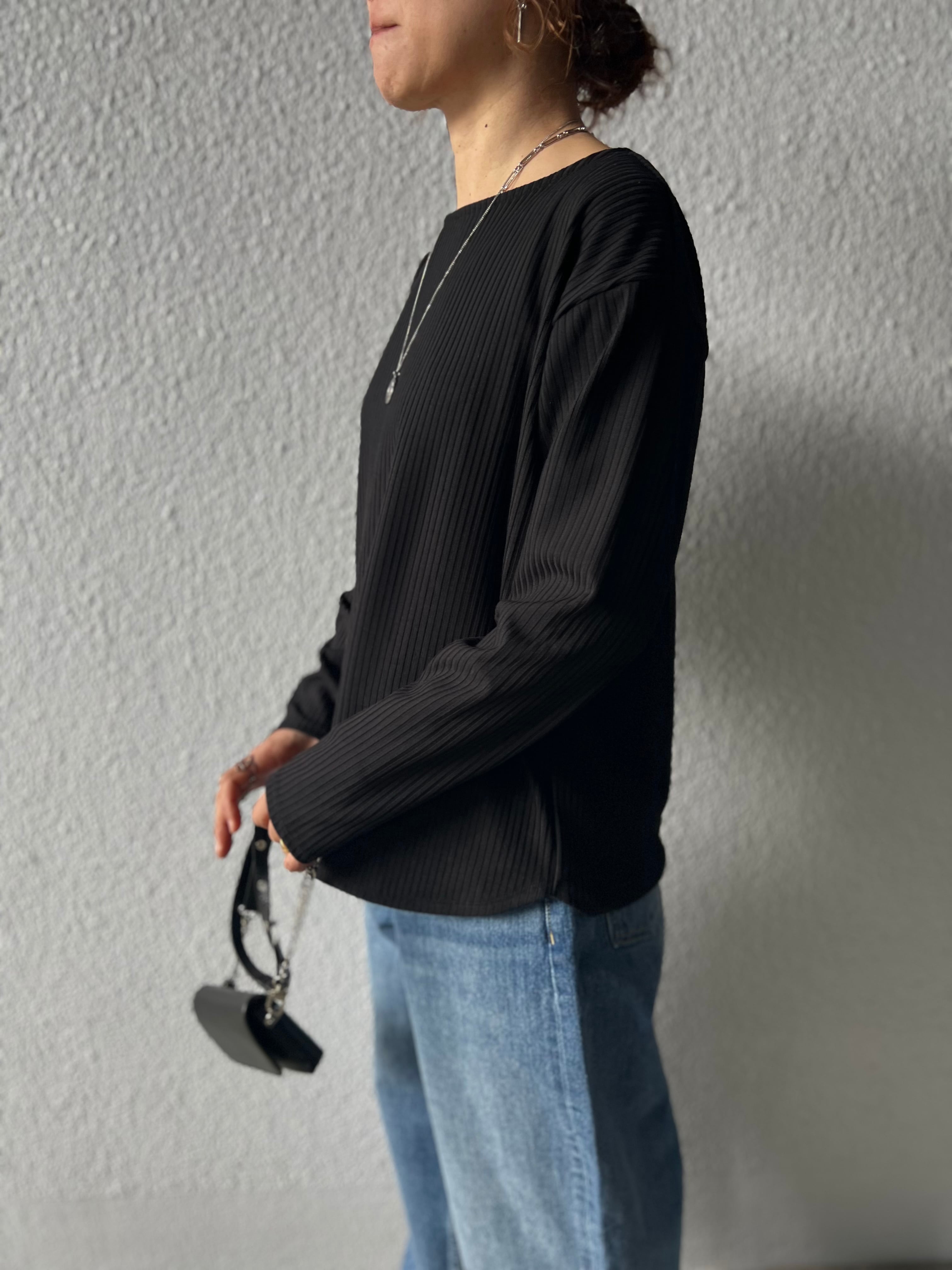 【LEMELANGE】ボートネックストレッチリブtee 8551006