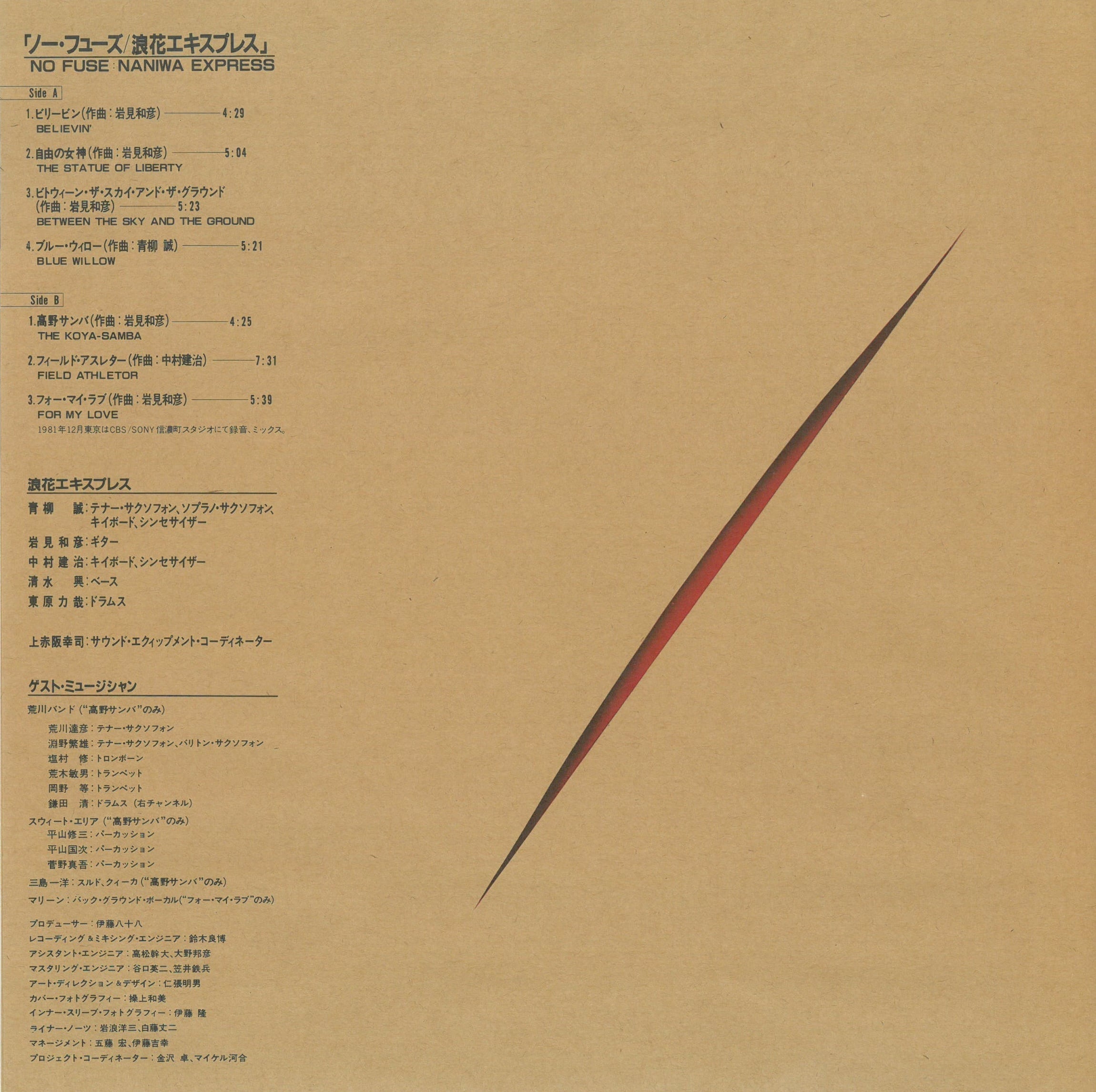 NANIWA EXPRESS / NO FUSE (LP) 日本盤 | 弦曲堂 Americana music