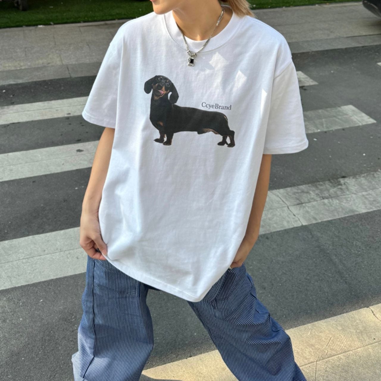 ダックスグラフィックプリンロゴTシャツ R00614