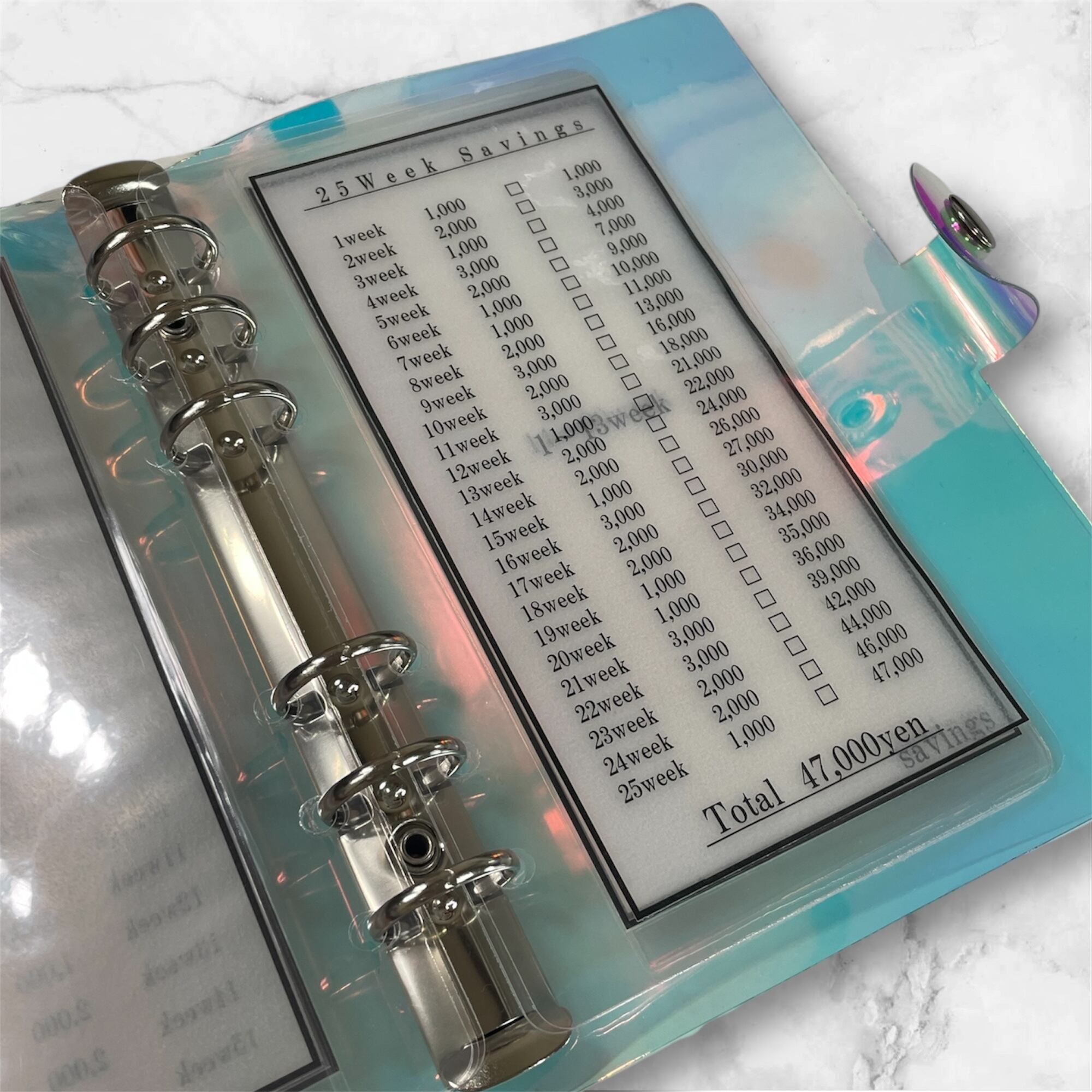 week貯金】week savings リフィル貯金 バインダー貯金 | TREADY MAKER