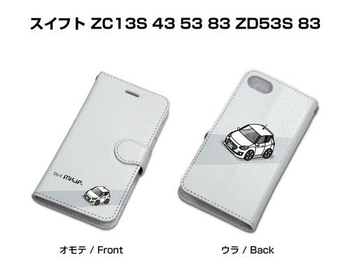 ボディ25色設定　手帳型iPhoneケース スズキ スイフト ZC13S 43 53 83 ZD53S 83