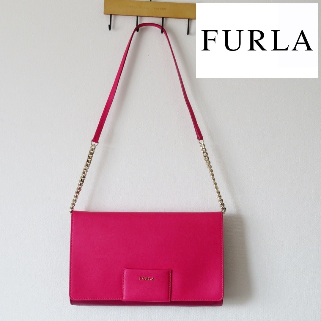 【値下げ】美品♡Furla フルラ ショルダーバッグ ピンク パーティ クラッチ