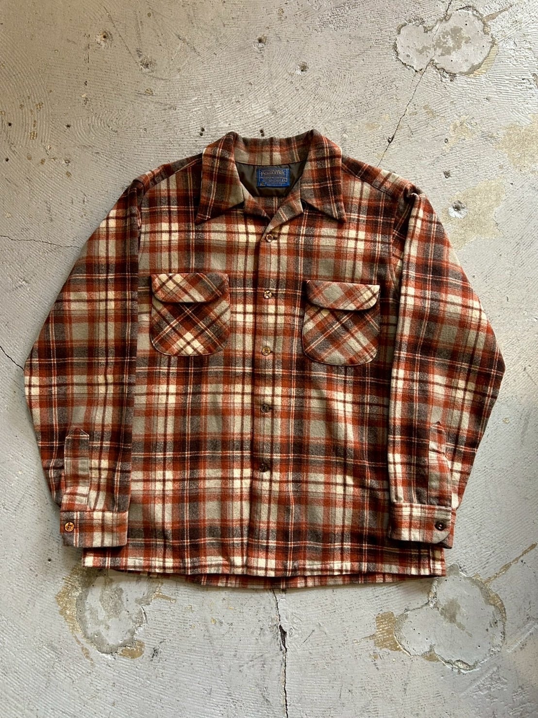 VINTAGE 70's PENDLETON WOOL CHECK SHIRT | vintage clothing twoface