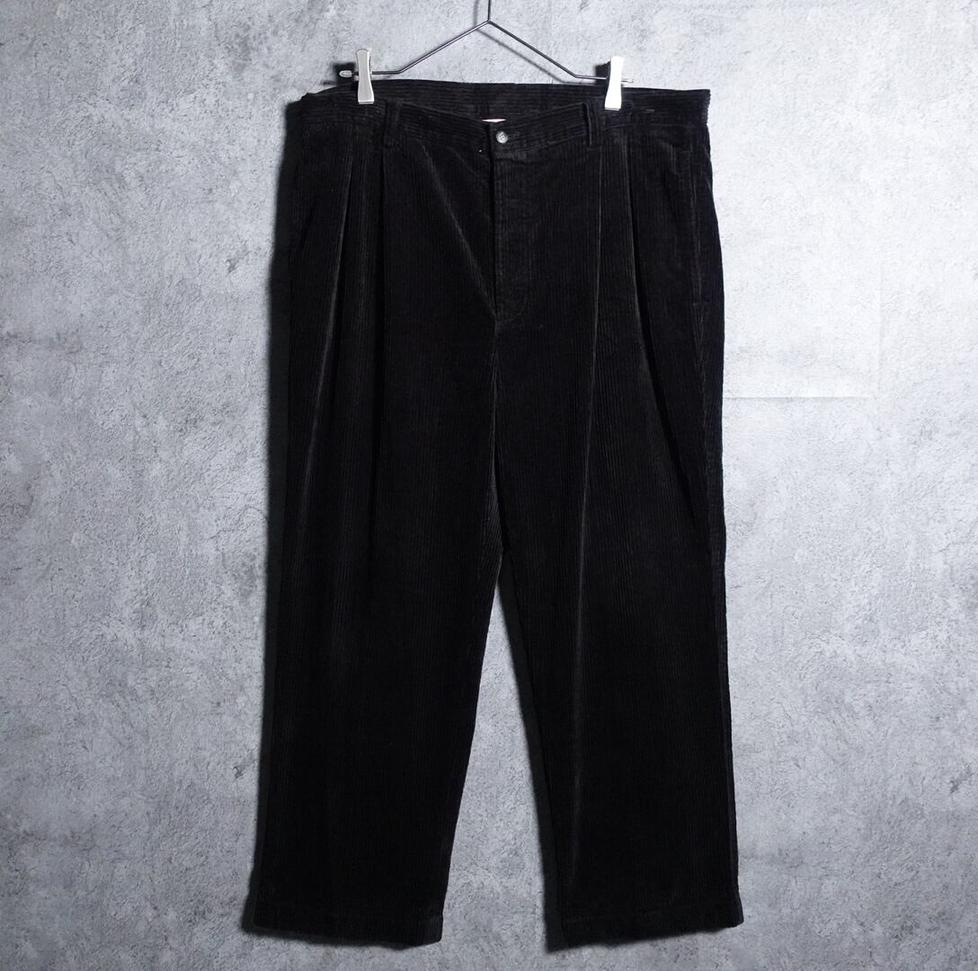 90s “JOSEPH ABBOUD” Black 2 tuck corduroy pants