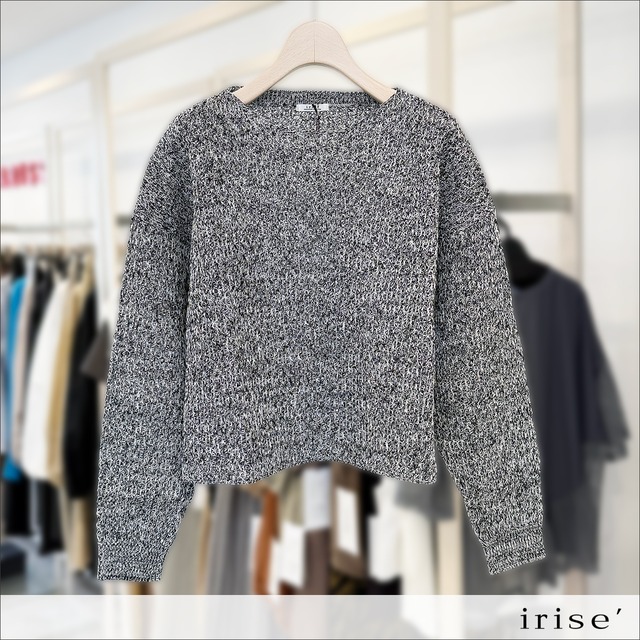 irise(イリゼ) 擬麻コットンニットプルオーバー t9035 99.クロ