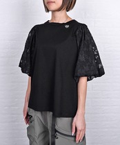 【直営限定ITEM】オパールシフォンスリーブTOPS (BLACK)　CQ-48012H