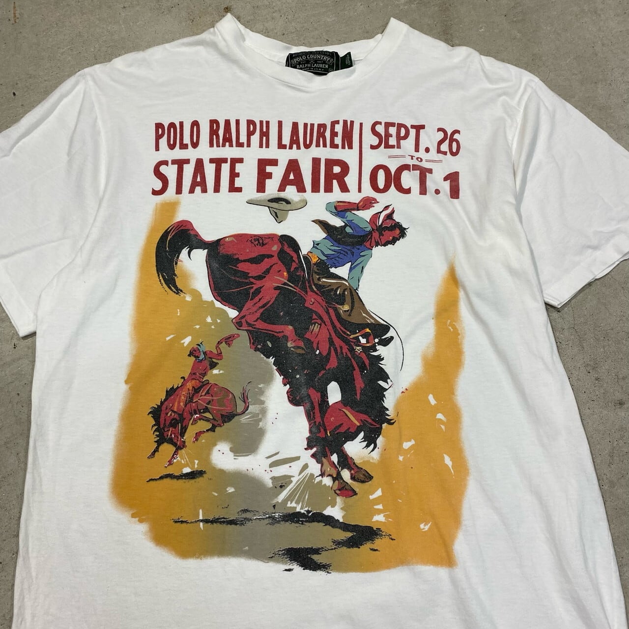 80年代 USA製 POLO COUNTRY ポロカントリー ラルフローレン カウボーイ プリントTシャツ メンズM 古着 Ralph Lauren  80s ビンテージ ヴィンテージ ホワイト 白【Tシャツ】【VC】【23T】【FSS2308-30】 | cave 古着屋【公式】古着通販サイト