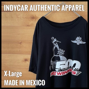 【INDYCAR】メキシコ製 インディ500 ロゴ プリント レーシング Tシャツ バックプリント 袖プリント  XL ビッグサイズ US古着