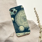 受注生産 iPhoneケース 惑星と渦巻き銀河の宇宙図｜レトロ宇宙 RFSP039A