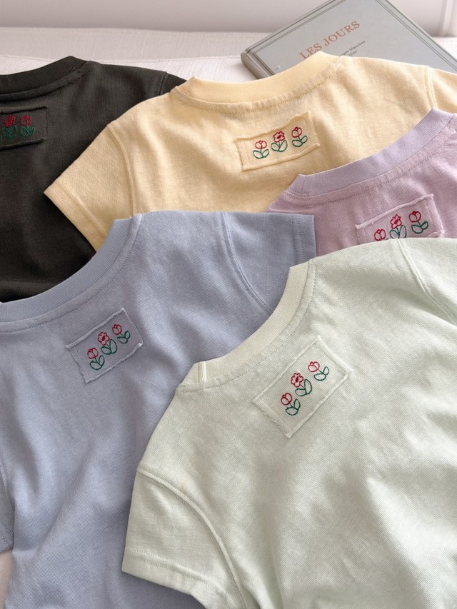 【KID】フラワーバックプリント半袖Tシャツ - 16