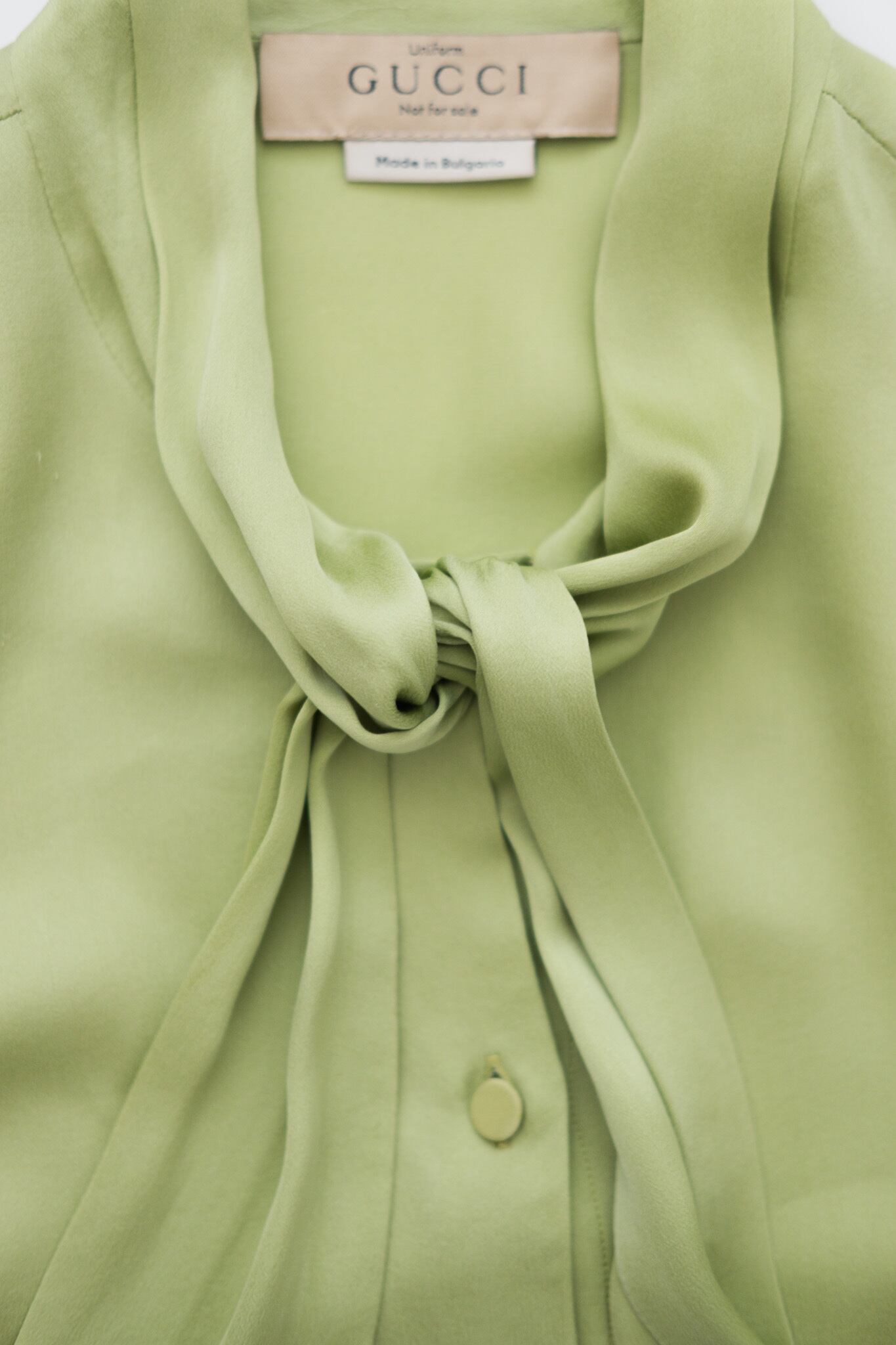 94-04] “GUCCI” Silk Tie-Neck Uniform Blouse（Designe by Tom Ford