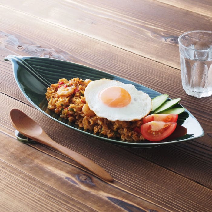 leafy(リーフィ)37.5cmプレート カフェ食器 エスニック食器【日本製】