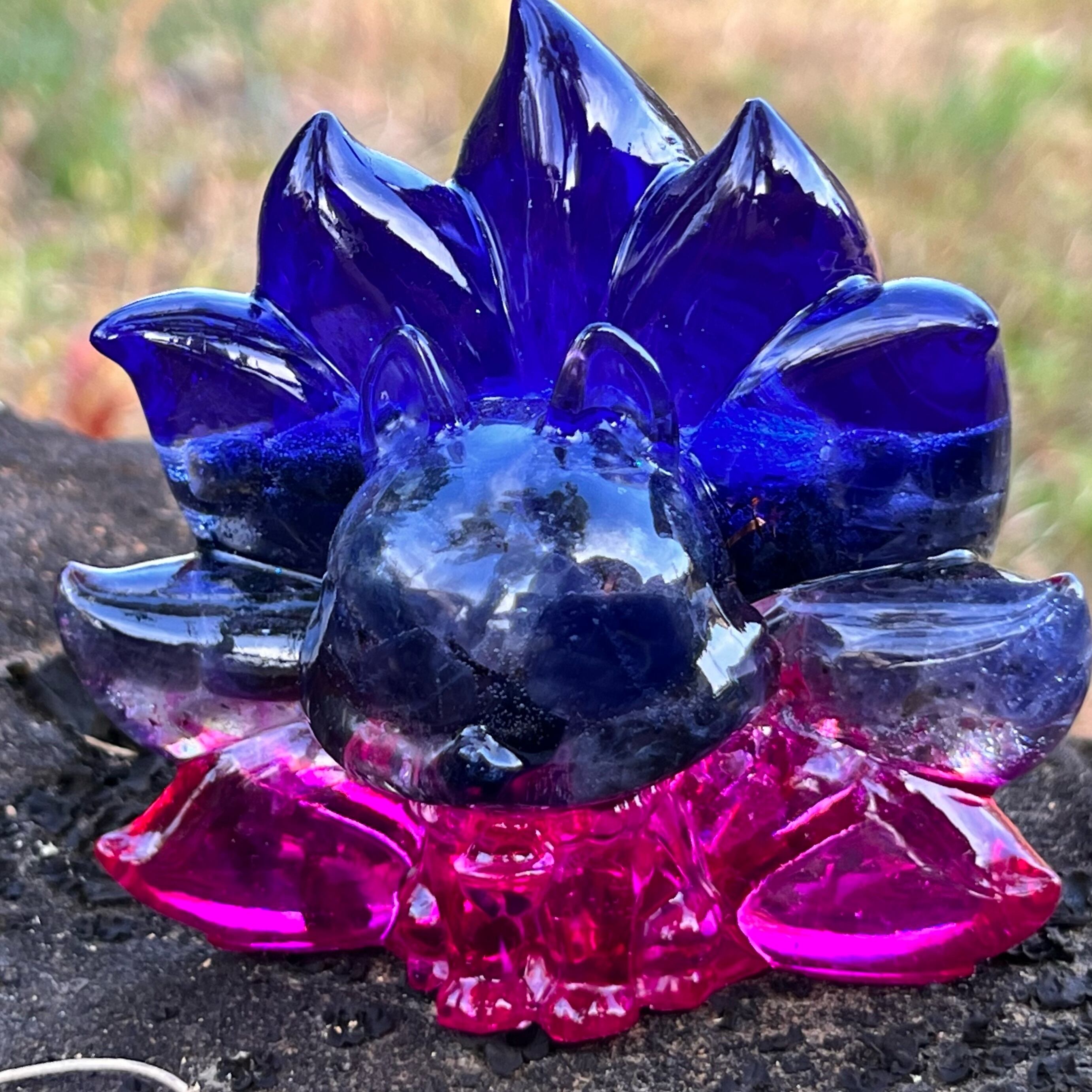 【1点もの】九尾の狐オルゴナイト 大粒 アイオライト