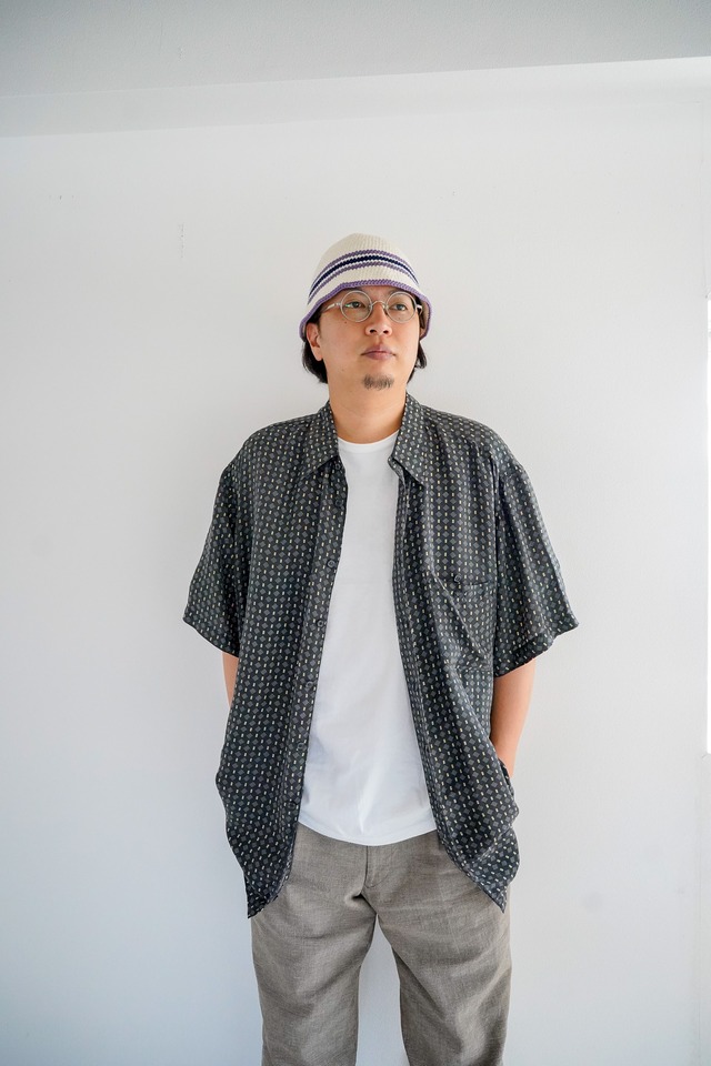 【1990s】"Mark Edwards" Silk 100% Geometric Patterns Shirts / 6-194