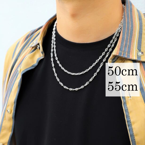 スタッズネックレス シルバー メンズ ネックレス アクセサリー 50cm 通販