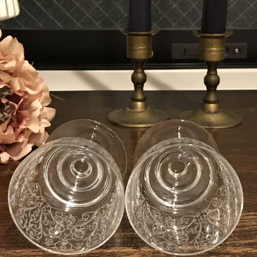 希少オールドバカラ Baccarat ルリ Lulliワイングラスペア♡H7cm 希少オールドバカラ Baccarat ルリ Lulliワイングラスペア♡H7cm