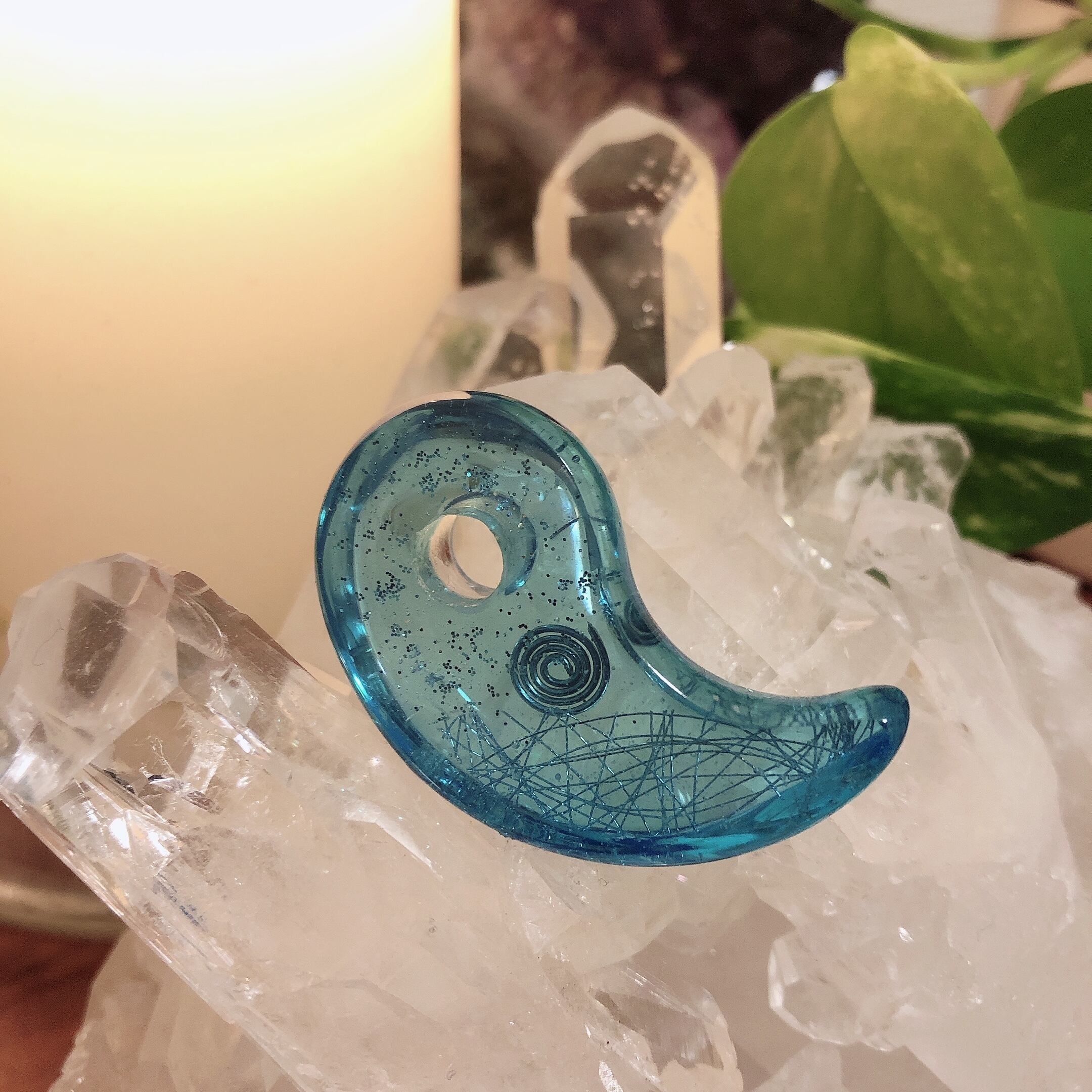 陰陽統合勾玉オルゴナイト（大）【水色】 | amulet369