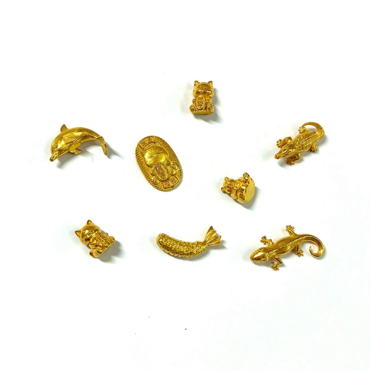 純金「ワニ」モチーフ ペンダントトップ 約1g 指先サイズの芸術品