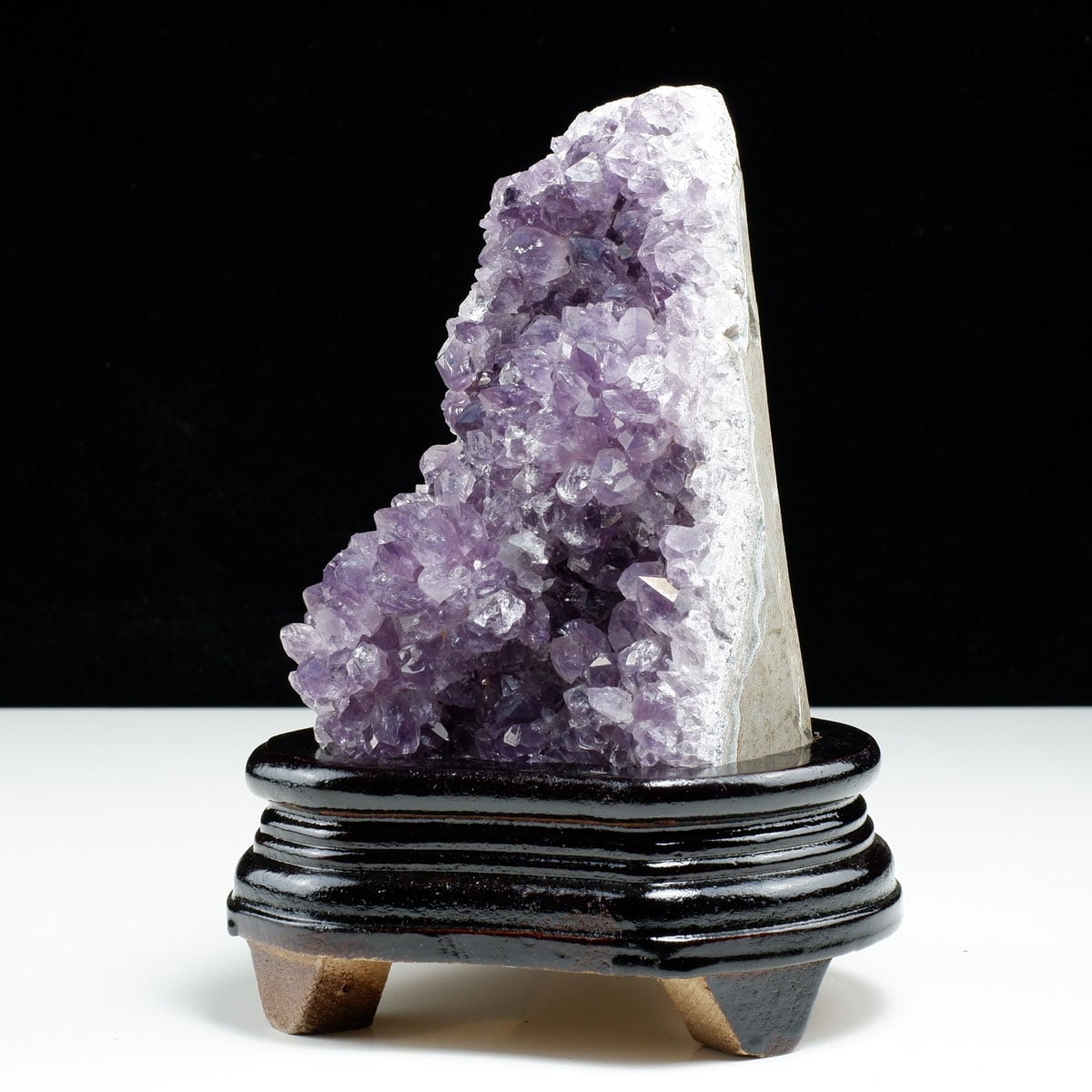 1.2Kg アメジスト クラスター ウルグアイ産 アメジスト 原石 amethyst 台座付属 花型 一点物  182-7124