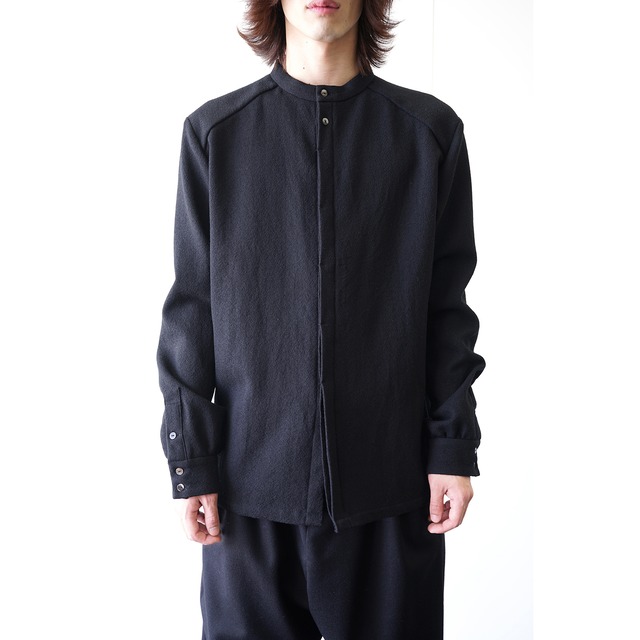 [kujaku] (クジャク) 2022-23AW azemushiro shirt (black)