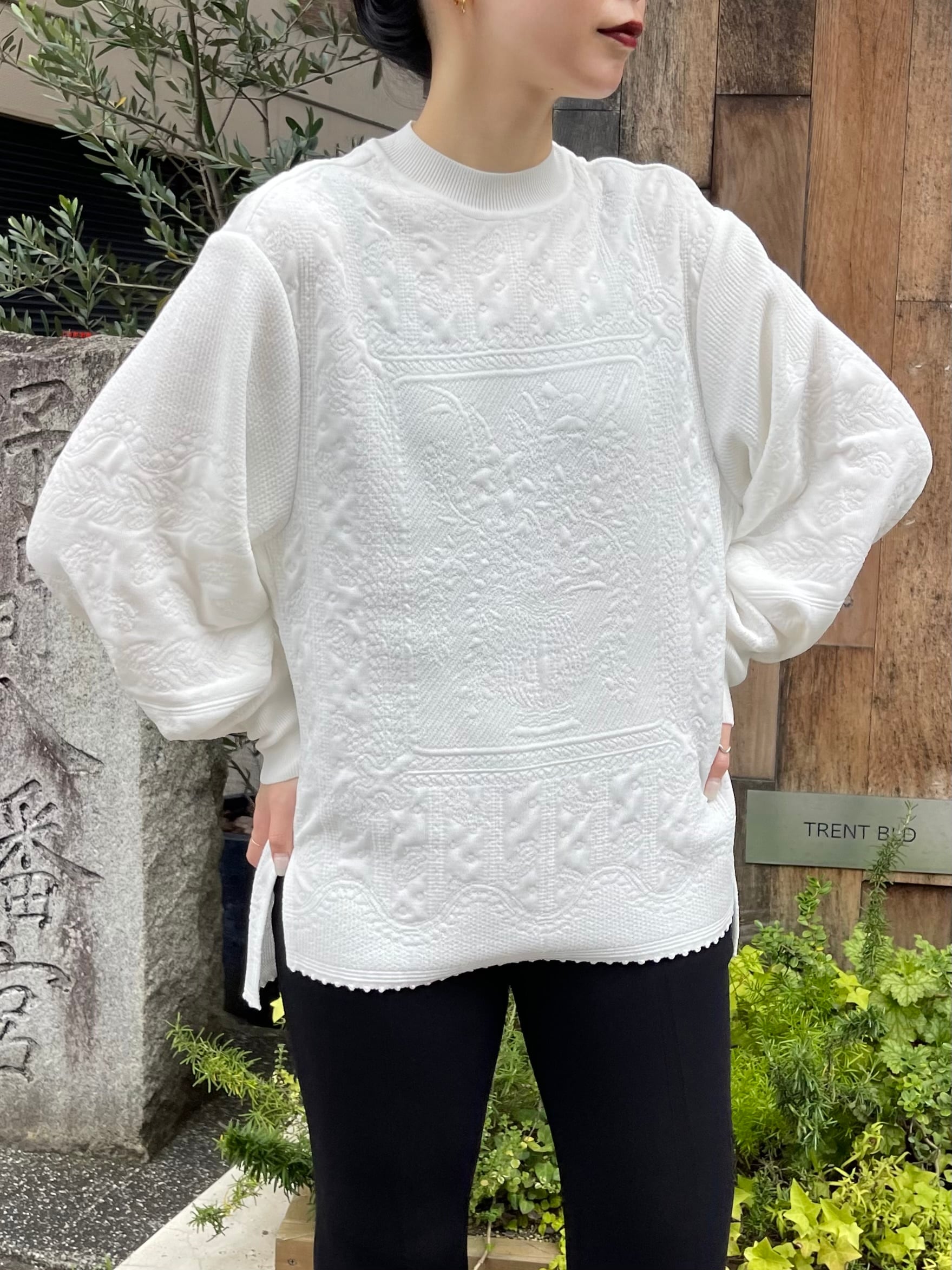 MAME Floral pattern Jacquard Knitted Top - 長袖