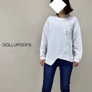 【DOLLUPOOPS】ジップ付きアシメヘム TOPS（601070）