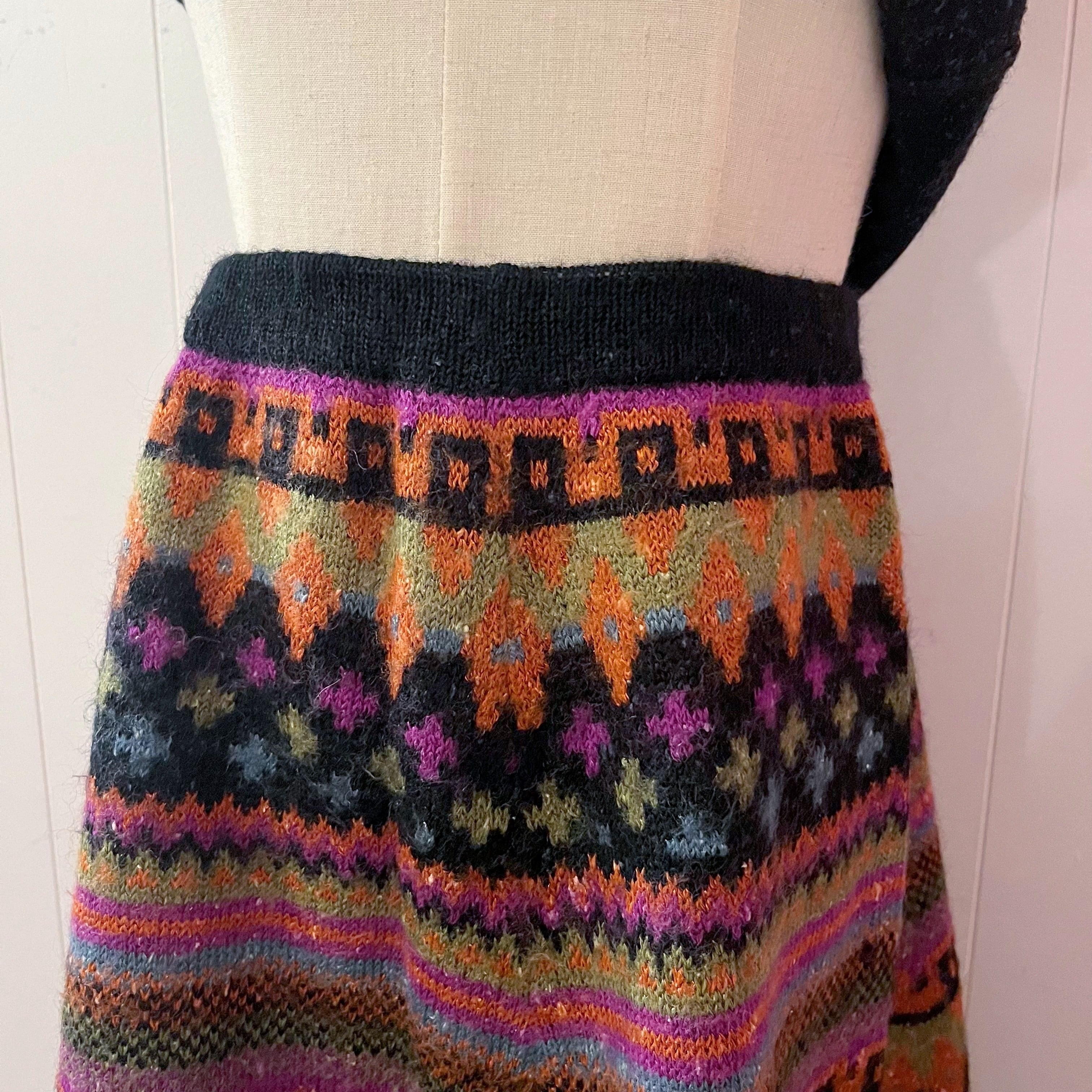 black orange butterfly knit set up