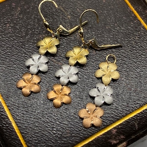 【8月SALE対象商品】♡愛と幸せの花☆プルメリア14金 ピアス /ペンダント✨　3colors ハイビスカス デイジー 14K　3色　３カラー