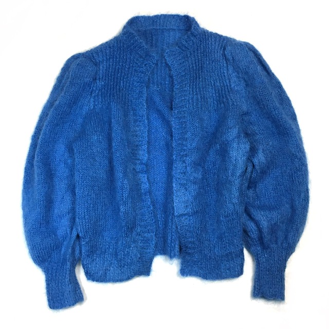 vintage mohair cardigan blue