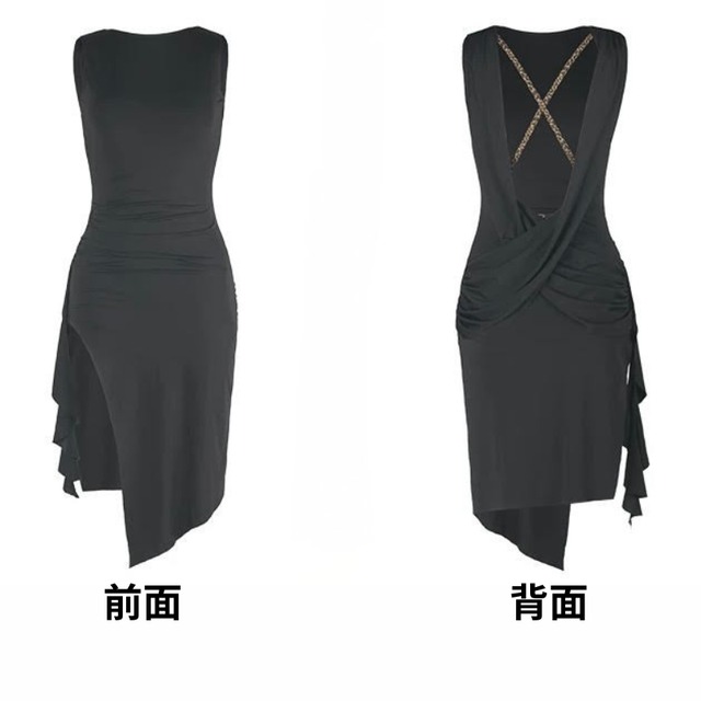 バックドレープ アシンメトリー ラテンドレス 1col　D00610