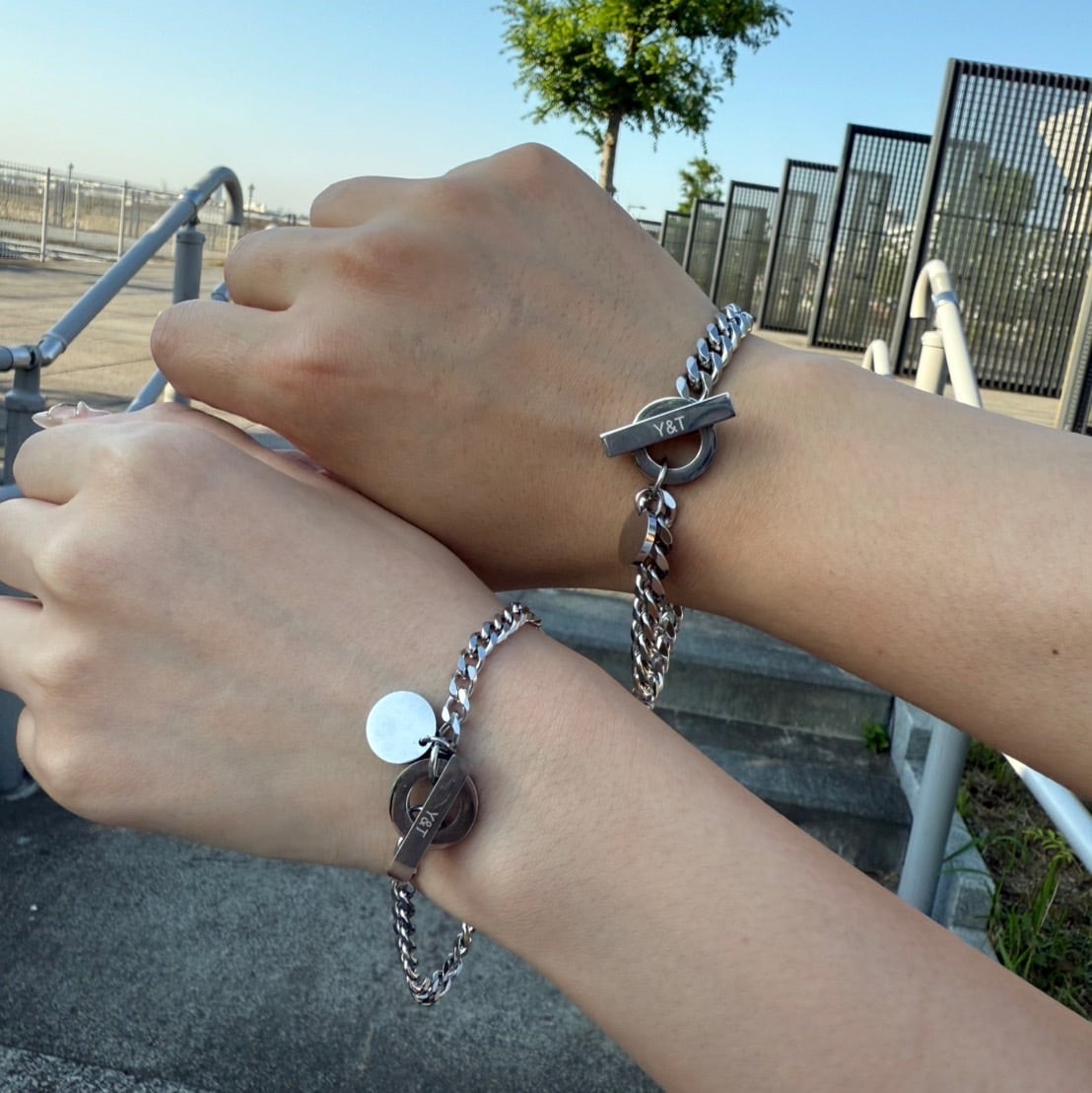 ペア】Large link chain bracelet | Ange.