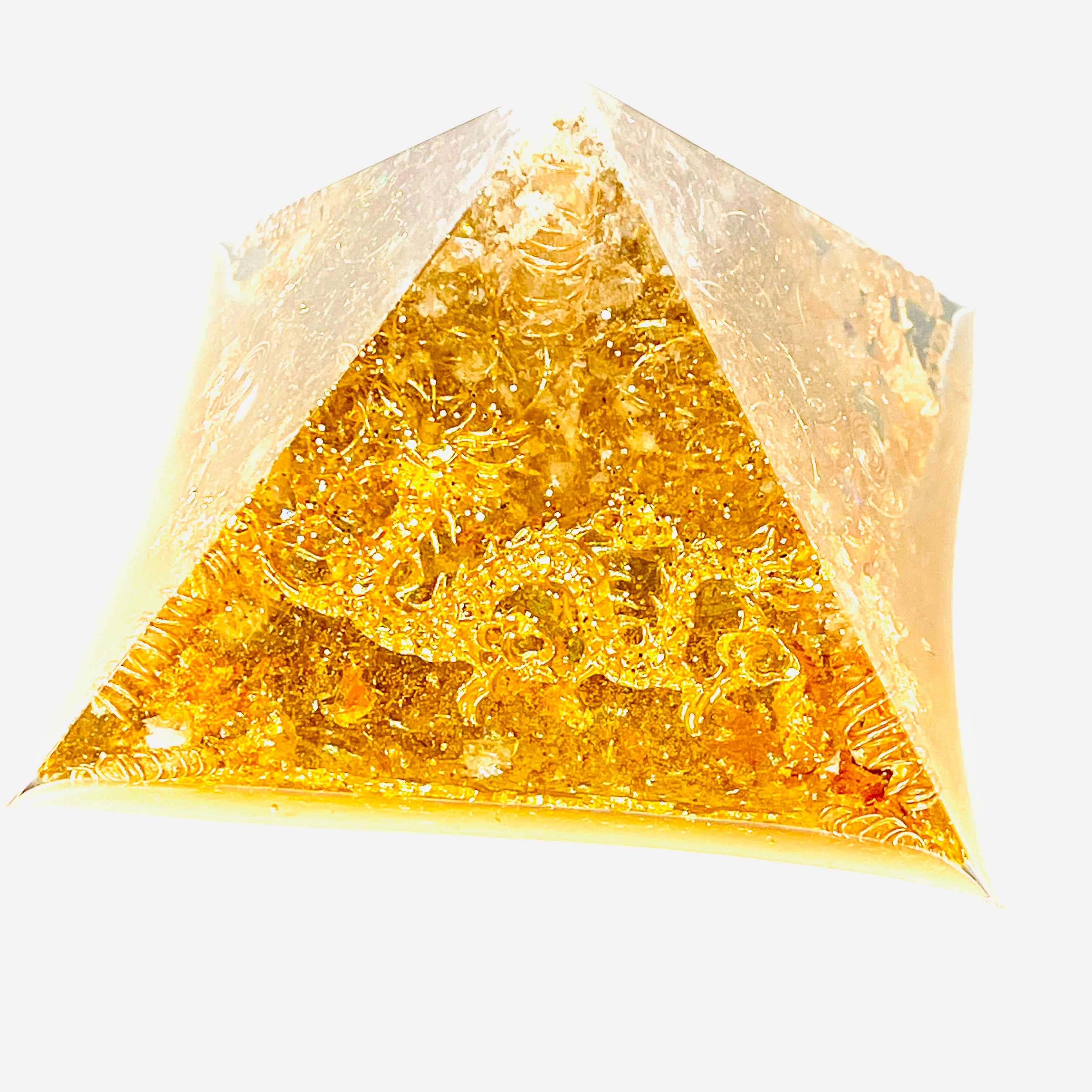 キラキラ 金運・財運・健康運アップに/龍神オルゴナイト白銀比