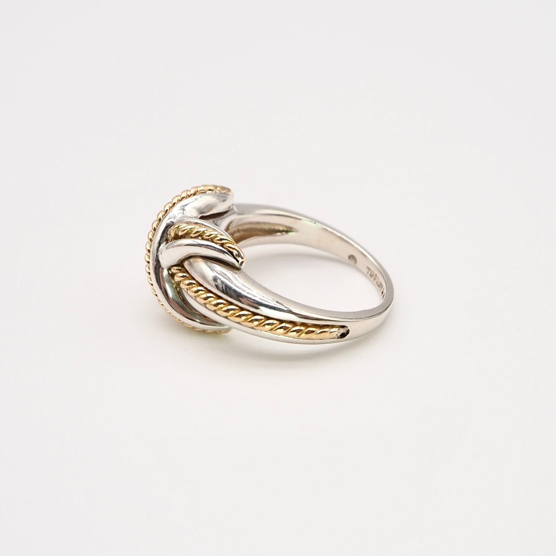Tiffany&Co. 約10号 シグネチャーコンビ リング シルバー925 K18