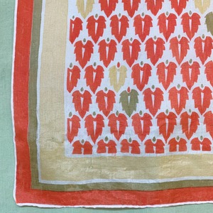 VINTAGE orange leaf scarf