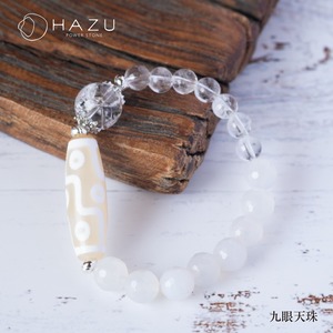 成長と強運を呼ぶ・九眼／龍眼の大天珠［九眼天珠・龍眼天珠／ホワイトアゲート／アイリスクォーツ／ヒマラヤ水晶］