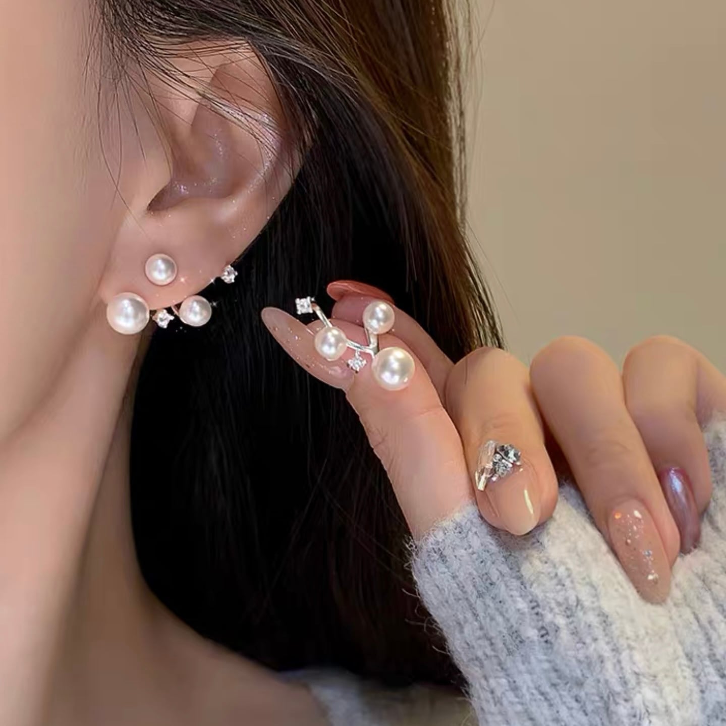 雑貨】満天星アシンメトリーデザインパールピアス SW0174 | BeautyYouStyle
