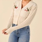 Cherry embroidery cardigan