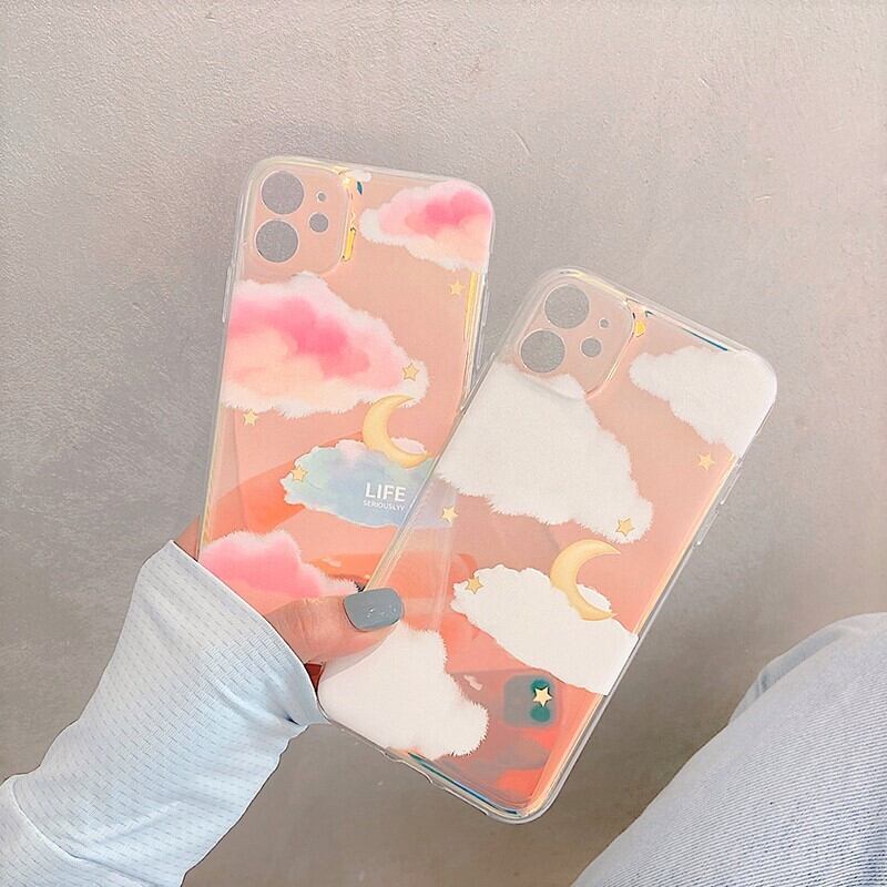 送料無料 持ってるだけでおしゃれ Iphoneケース オーロラ 雲 月 夜空 偏光 スマホケース ゆめかわいい ガーリー お揃い Lamitte Deco トレンド 韓国ファッション ショップ Base店