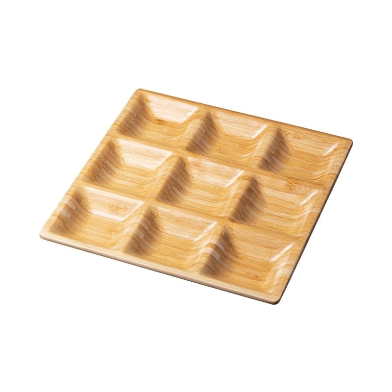 ECL-1-2 (9マスプレート) 業務用食洗機対応 竹製食器 ETHICLE