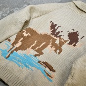 70's~ deer cowichan sweater