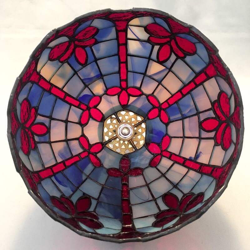 ステンドグラス 】テーブルランプ 赤のフラデリー_SH | ステンドグラス