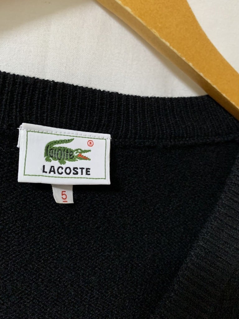 Embroidery Design V-Neck Sweater "LACOSTE"