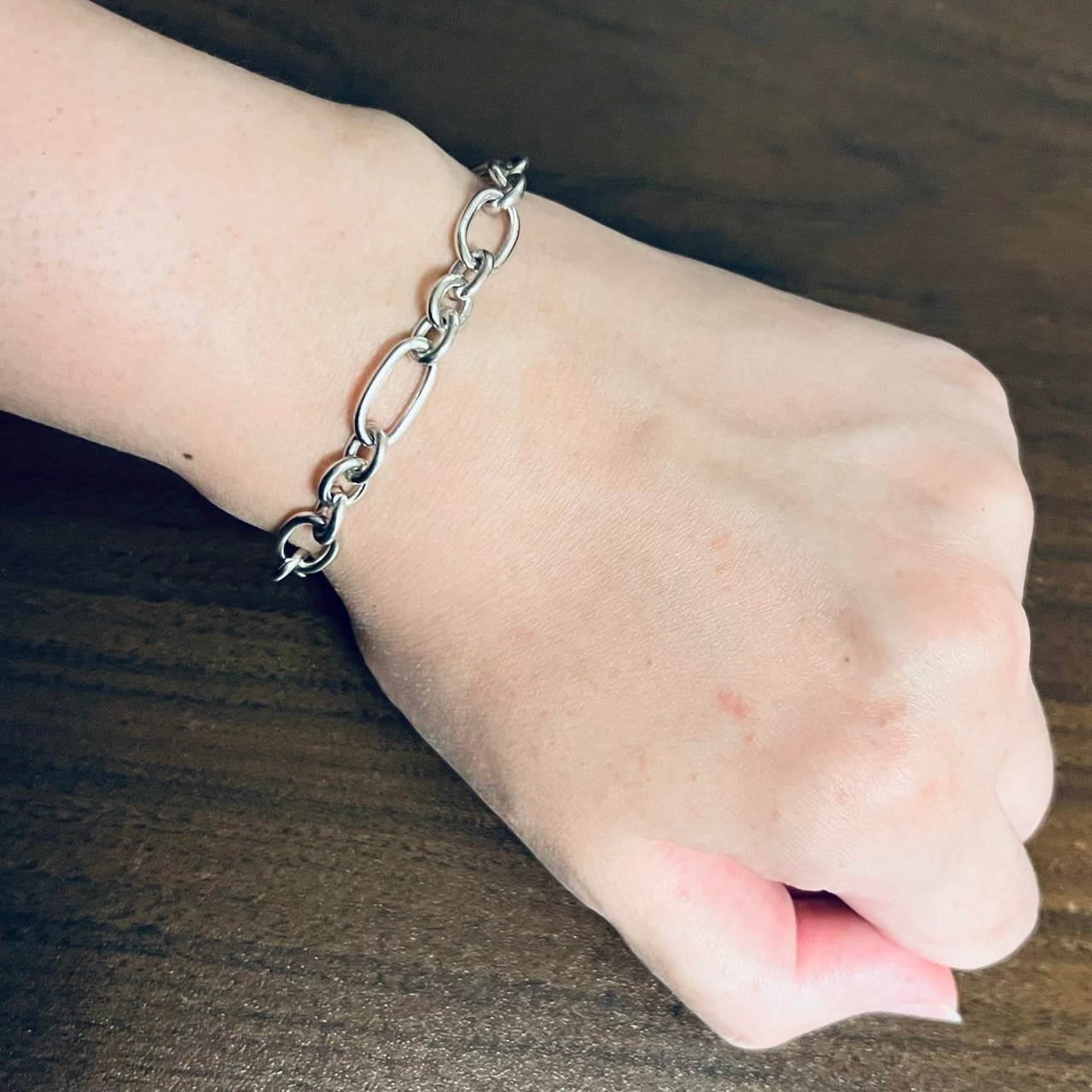 OLD TIFFANY & CO. Oval Chain Toggle Bracelet Sterling Silver  