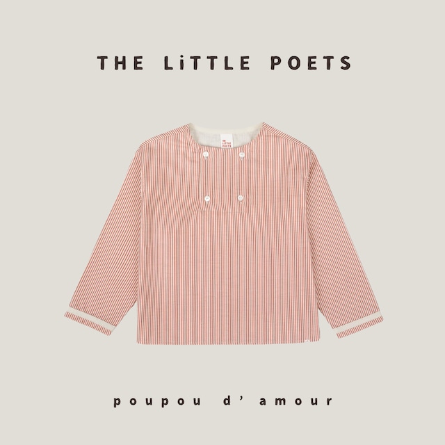 THE LiTTLE POETS｜Bernardo Shirt Red Stripes / ベルナルド シャツ レッドストライプ コットン100%｜海外子供服 ザリトルポエッツ