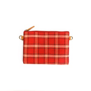 Flat Pouch Harf / Red × Beige : 2110100200502