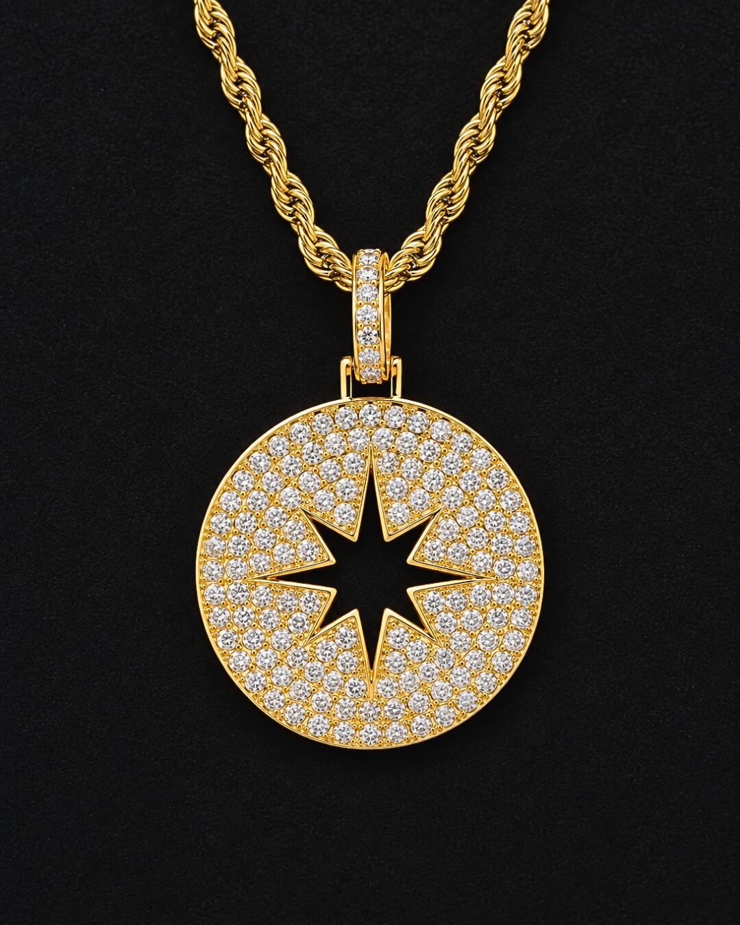 North Star Disc Pendant Necklace -Gold/Silver-