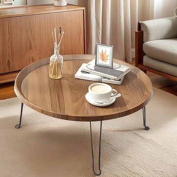 OLD FIR WOOD × BALCK STEEL SIDE TABLE φ50- ROUND / モミ古材 