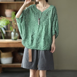 バットスリーブレースブラウス 6color A00313