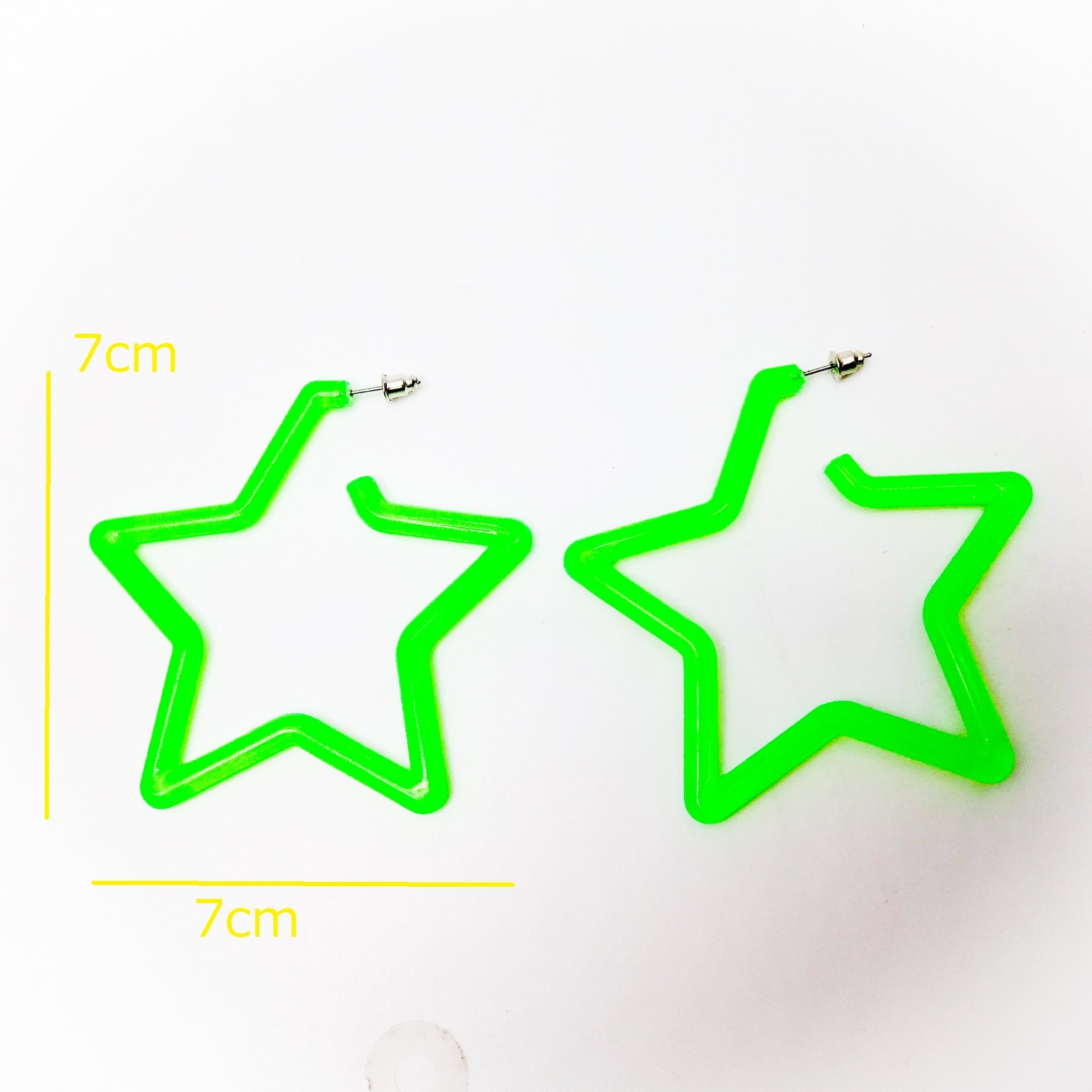 ネオングリーン スターピアス ポップ 星型ピアス 星 アクセサリー
