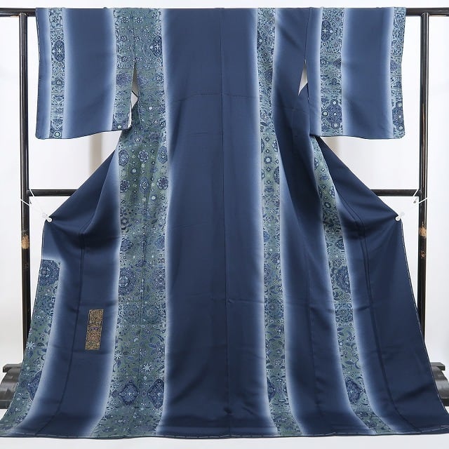 新品 蘇州刺繍 スワトウ刺繍 更紗 着物 正絹 仕付け糸付 付下げ4267